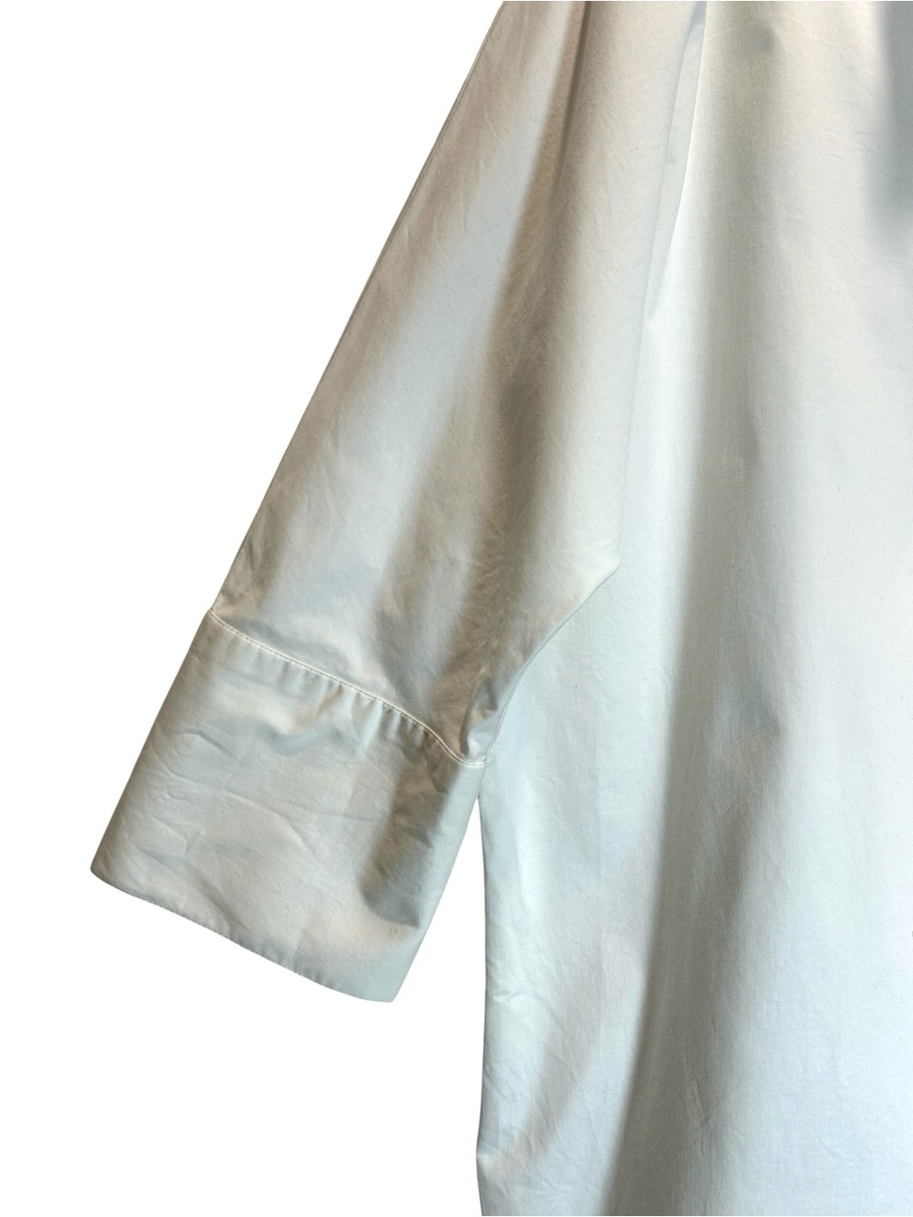 Tuckernuck Blanc Willow White Blouse of Cotton Poplin with 3/4 Sleeves - Medium - Picture 6 of 9